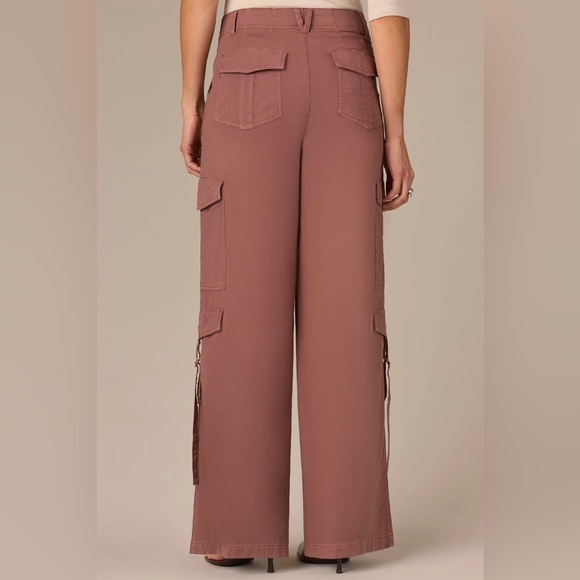 Wit & Wisdom Dusty Grape SKYRISE DOUBLE PATCH POCKET WIDE LEG UTILITY PANTS - Picture 3 of 4